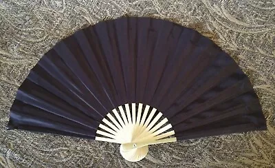 Vietnamese Handmade Folding Hand Fan 14  Nylon On Bamboo Very Dark Brown • $12