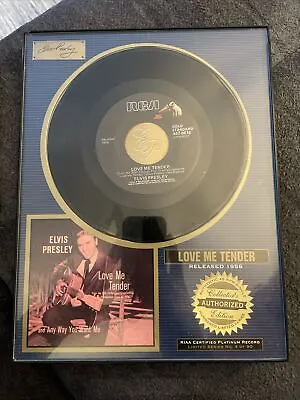 Elvis Presley Love Me Tender 45 Record - 1956 RIAA Cert Platinum Framed #4/90 • $18