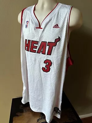 Adidas NBA Miami Heat Dwayne Wade #3 Embroidered Sleeveless Jersey (2XL) White • $27.08