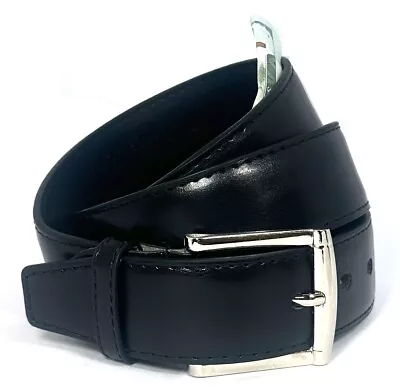 Leather Black Money Belt / Travel Belt - Large • $10.99