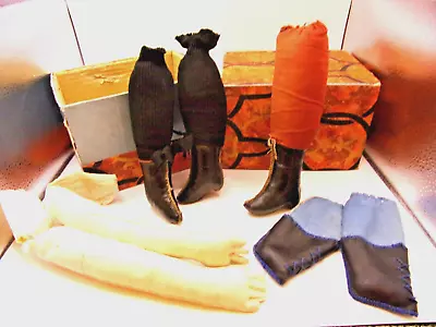 Antique & Vtg Doll Boots Legs & Leather Arms Parts China Head Greiner PM Dolls • $58