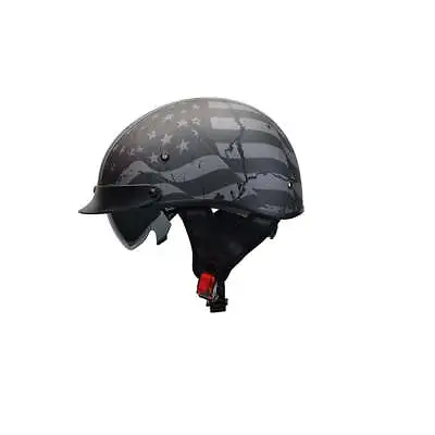 Vega Helmets Warrior Motorcycle Half Helmet Sunshield Patriotic Flag XL Openbox • $45