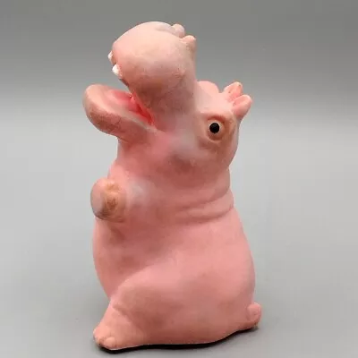 Vintage Eastern Moulded Products Pink Hippo Rubber Squeak Dog Baby Toy Rare 5.5” • $17.99