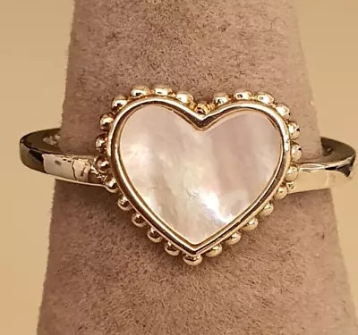 NEW Thomas Sabo Sterling Silver Riviera Mother Of Pearl Heart Ring Size 52 L • $139