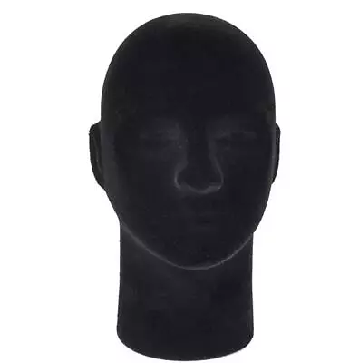 Male 11  STYROFOAM FOAM Black Velvet Like MANNEQUIN MANIKIN Head Wig Display ... • $36.33