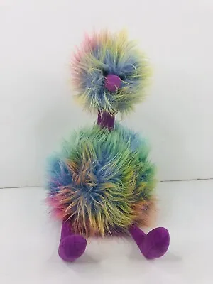 $9.99 • Buy Jellycat Rainbow Pompom Ostrich Fuzzy Bird Plush Bean Bag 12  Stuffed Animal Toy