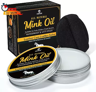 Mink Oil For Leather Boots Leather Conditioner And Cleaner 3.52Oz-All-Natural W • $15.55