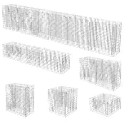 Gabion Raised Bed Galvanised Steel Stone Basket Raised Bed Multi Sizes VidaXL • £52.99