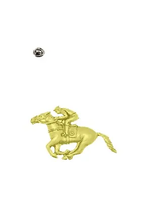 Ppe20 Race Horse    Fine English Pewter Chrome Gold Colour Pin Badge Lapel • £8.99