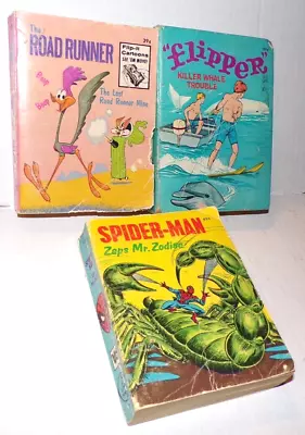 $18.99 • Buy VTG Spider-Man Zaps Mr. Zodiac Big Little Book Whitman Lot Flipper Road Runner