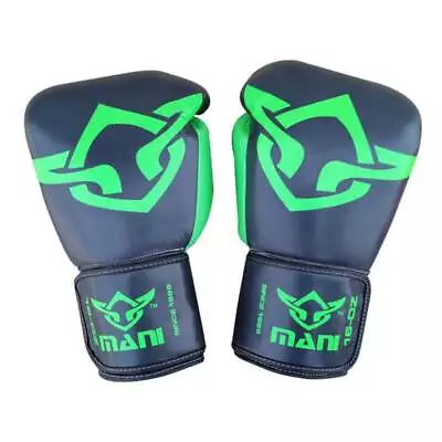 Black & Green Muay Thai Leather Boxing Gloves **free Delivery** • $129.99