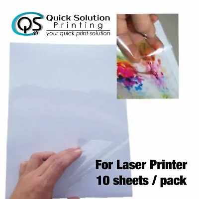 $11 • Buy A4 Transparent Clear Glossy Sticker Paper Label For Laser Printer 10 Sheet/pack