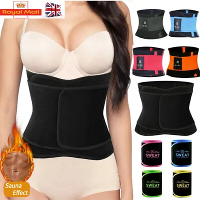 Waist Trainer Cincher Trimmer Sweat Belt Women Men Gym Body Shaper Fitness Slim • £9.99