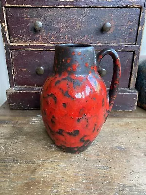 West German Pottery Scheurich Fat Lava Jug Red/black Fantastic Condition 16cm • £29.99