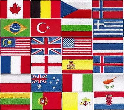 £2.29 • Buy National Country Embroidered Flag Sew/iron On Patch Choose Your Country
