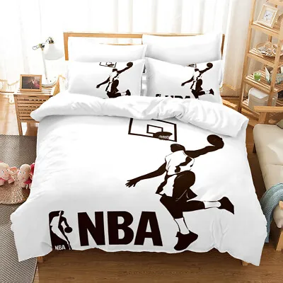 £43.91 • Buy Basketball Comic Watercolor Style Duvet Cover Set 2/3 Pcs Bedding Set Pillowcase