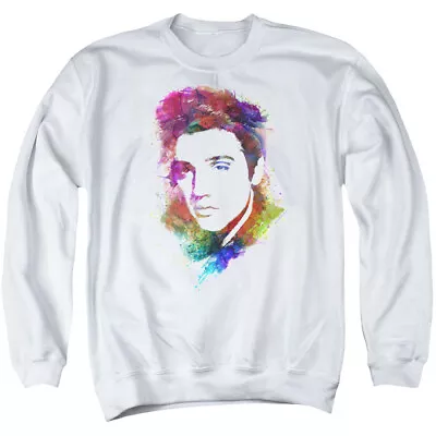 Elvis Presley Watercolor King Crewneck Sweatshirt Licensed Music King Rock White • $24.49