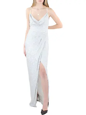 Aidan Mattox Cowl Neck Sequin Knit Column Gown 14B 1315 • $46.95