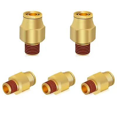 1/2  DOT Brass Push To Connect Air Line Fittings 5 PCS 1/2  OD Tube X 1/4  NP... • $34.23