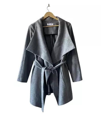 Viktoria & Woods Luxury Wrap Coat Grey Size 1 XS S Wool Cashmere Pre-Worn • $149.95