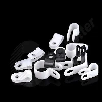 £1.62 • Buy Clips Black/White P Type Nylon Fasteners Car Brake Pipe Wire Plastic Cable Clamp
