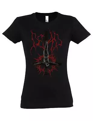 Inverted Jesus Cross Women T-Shirt Symbol Pentagram 666 Church Of Satan Satanism • £26.34