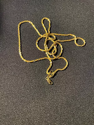 Vintage 14k Yellow Gold 24  X 2mm Unique Chain Necklace 6.92g • $499