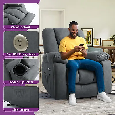 Electric Power Lift Recliner Chair With Massage Technical Cloth Recliner Sofa • $318.56