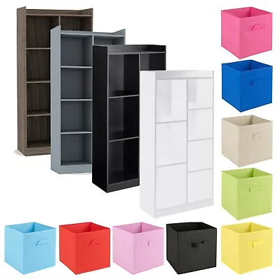 £56.99 • Buy Tall Wooden 7 Cube Bookcase Shelving Display Storage Unit Cabinet Shelves NEW
