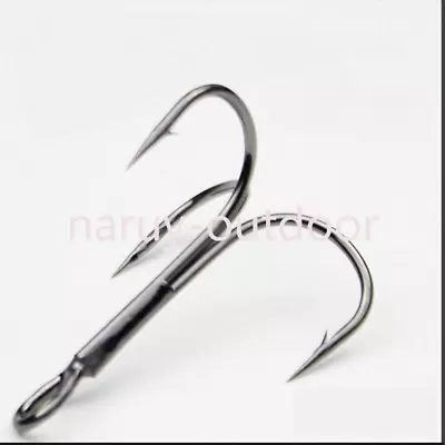 40PCS High Carbon Steel Fishing Hook Sharpened Treble Hook Big Game Size 1#-12/0 • $24.99