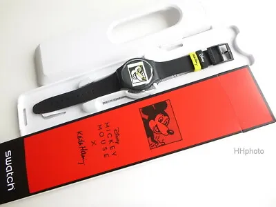 Swatch: Special   Mickey Blanc Sur Noir   Keith Haring/Disney (SUOZ337) New • $135.57