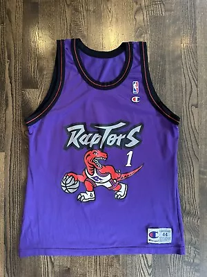 Vintage TRACY MCGRADY #1 Toronto Raptors Champion Jersey Size 44 Large L • $125