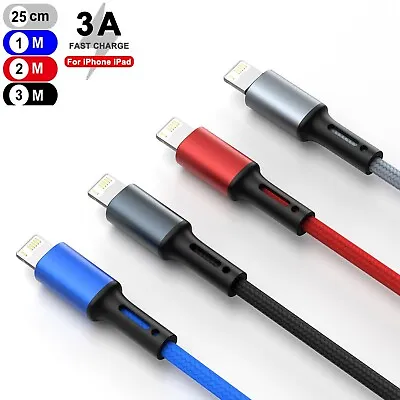 $5.28 • Buy 3A USB Charger Fast Charging Data Sync Cable For Apple IPhone IPad 0.2M 1M 2M 3M