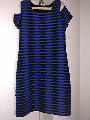 Short Dress  Body Con Navy & Black. Stripe Juniors Tweens Trending SZ 10-12 • $22