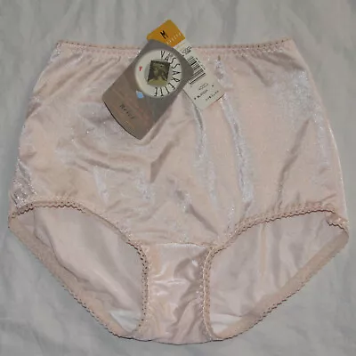 NWT Vintage 80s Vassarette Blossom Pink Second Skin Shiny Satin Brief Size M • $7.99