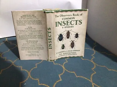 Observers Book Of Common Insects & Spiders 1954 + Copy D/j • £9.99