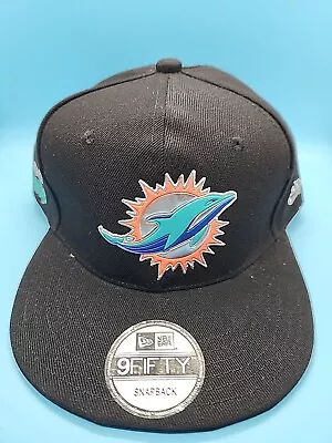 Miami Dolphins New Era Black 9Fifty Basic Snapback Adjustable Hat Cap NFL Footba • $29.99