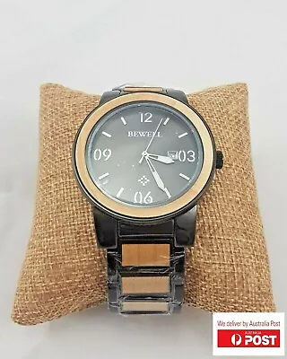 Men's Watch Metal With Maple Wood Case And Strap. • $99.95
