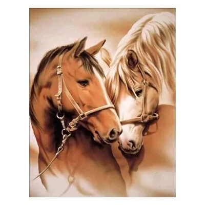 5D Diamond Painting Kit Horse Brown & White Full Round Drill Decor Resin Diamond • $16.95