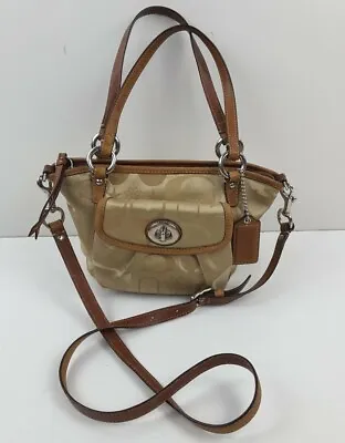 Coach Bandana Leah F14949 Khaki Brown Crossbody Shoulder Handbag Purse  • $41.99