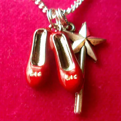 £5.50 • Buy WIZARD OF OZ Dorothy Ruby Red Slippers Shoes & Glinda The Good Witch Magic Wand