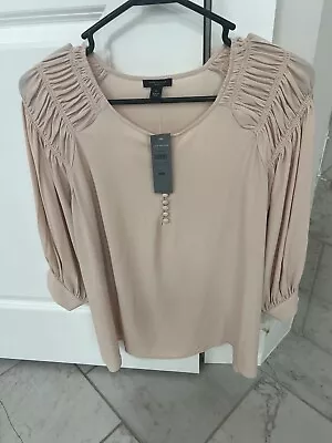 Ann Taylor Ruched Shoulder Blouse NWT MP • $12