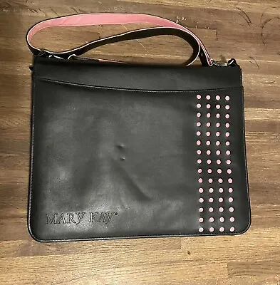 Mary Kay 3 Ring Zip Up Binder Black And Pink With Shoulder Strap • $20.99