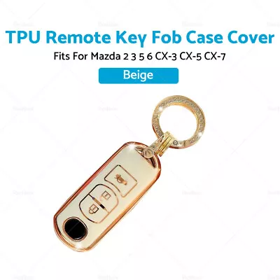 Beige TPU Remote Key Fob Case Cover Fits For Mazda 2 3 5 6 CX-3 CX-5 CX-7 • $14.27