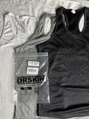 DRSKIN Men's 3 Pack Tank Tops Sleeveless Shirts Dry Fit Y-Back Muscle Mesh Small • $18