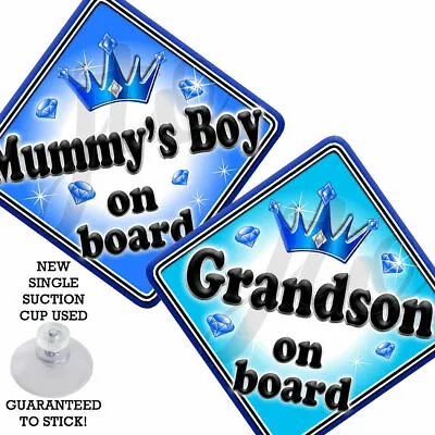 £3.99 • Buy MULTI  GEM PRINCE  GRANDSON  Blue Personalised Novelty Baby On Board Car Sign