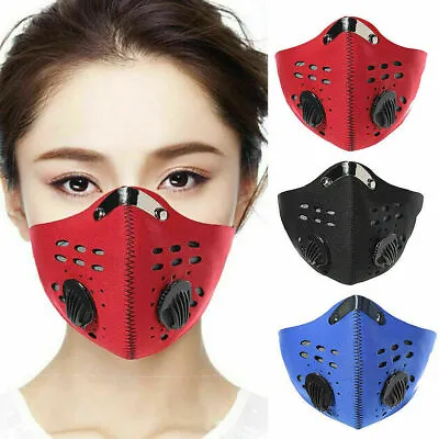 High Quality PM2.5 Cycling Respirator Anti Air Pollution Carbon Filter Face Mask • £9.99