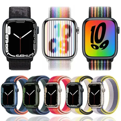$5.75 • Buy For Apple Watch Band Nylon Woven Strap IWatch Series SE 7 6 5 4 3 2 1 38mm-44mm