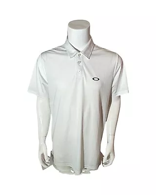 Oakley Mens Polo Shirt White Short Sleeve Large L Golf • $14