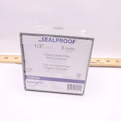 Sealproof Weatherproof Rectangular Exterior Electrical Outlet Box 2-Gang 3-1/2  • $6.49